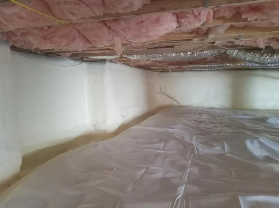 Crawl space encapsulation with closed-cell spray foam for Commercial Roof Restoration in Tunkhannock